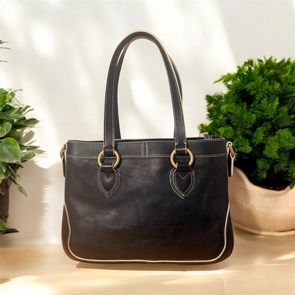 Dooney & Bourke Black Florentine Edge Shopper in excellent condition. - Picture 2 of 4